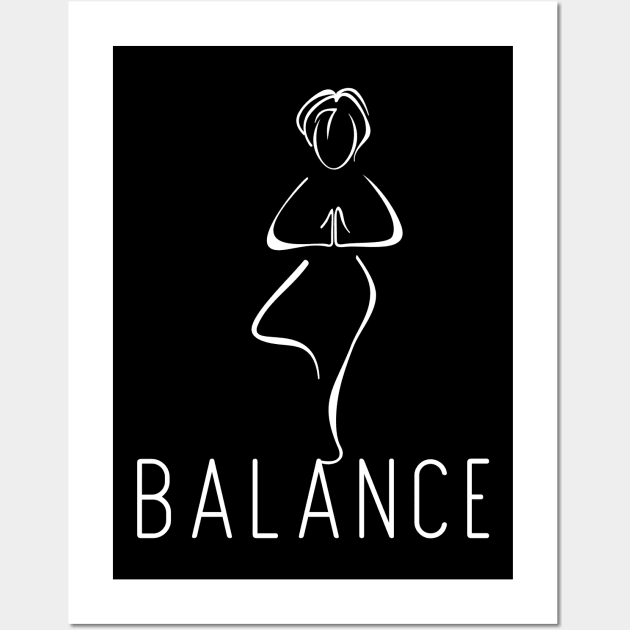 Balance Yoga Pose Mindful Meditation Wall Art by From Mars